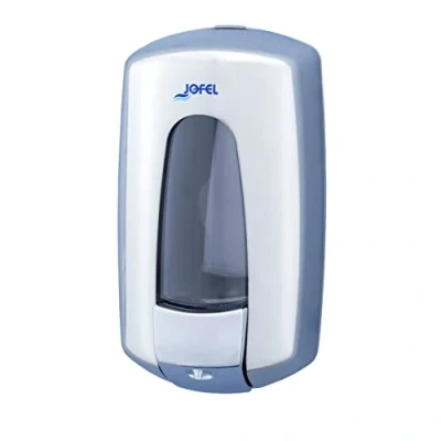 Image de Jofel Distributeur de savon liquide mural, rechargeable, capacité 0,9 l, valve anti corrosion et gouttes, corps en acier inoxydable, Aitana AC79500