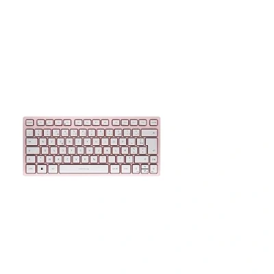 Image de Cherry KW 7100 MINI BT, Clavier compact multi appareils avec trois canaux Bluetooth, Disposition française (AZERTY) Design plat, étui de transport inclus, Blossom