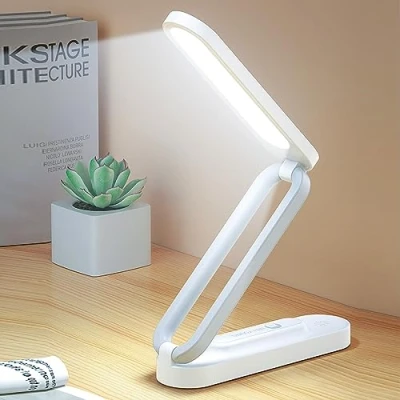 Image de Nizirioo Lampe de bureau LED sans fil pliable table à intensité variable avec 3 niveaux luminosité douce pour les yeux lecture rechargeable par USB Contrôle