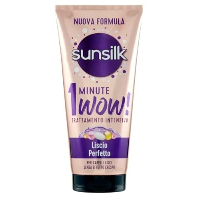 Image de Sunsilk, Traitement intensif 1 minute Wow, masque cheveux lisses, ligne lisse parfait, capillaire restructurant, avec huile d&#039;argan, protéines de soie et biotine, 180 ml
