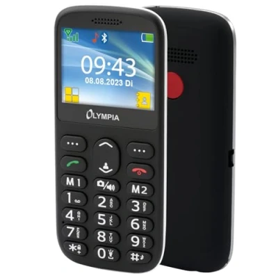 Image de Olympia Sun Téléphone Portable pour Personnes âgées Confortable avec Grosses Touches et Grand écran LCD Couleur Bouton d&#039;appel d&#039;urgence SOS