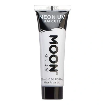 Image de Moon Glow Neon UV Gel capillaire Teinture temporaire lavable Point and Glow, Blanc, 20 ml (lot de 1)