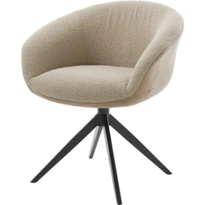 Image de Chaise pivotante Vinka Flex avec accoudoirs tissu mixte boue pied croisé large noir pivotement sur 360 fonction bascule ressorts ensachés