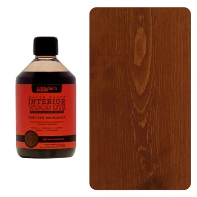 Image de Littlefair&#039;s Teinte Bois 500ml Teinture Écologique À Base D&#039;Eau et Sûre Lasure Intérieur à Séchage Rapide Peinture pour Nettoyage Facile Couleur:Acajou très rouge