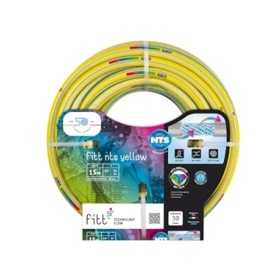 Image de FITT NTS Yellow 3/4&quot; (19mm) 15 m Tuyau d&#039;Arrosage pour Jardins Utilisation Intensive, Robuste et malléable, Usage intensif
