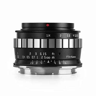 Image de TTArtisan APS C Objectif en métal 23 mm F/1.4 Compatible avec Monture L Noir et argenté