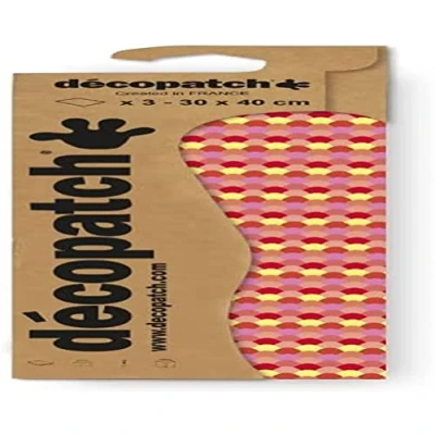 Image de Décopatch C882C Une pochette de 3 feuilles papier imprimé 30x40 cm, Œufs effet fluo