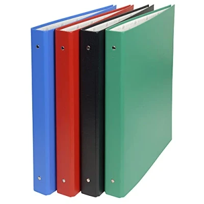 Image de Exacompta réf. 52432E Carton de 10 classeurs rigides en PVC 4 anneaux ronds diamètre 30mm Dos 40mm Dimensions extérieures : 34,3 x 28 cm Format à classer 32x24 coloris assorties