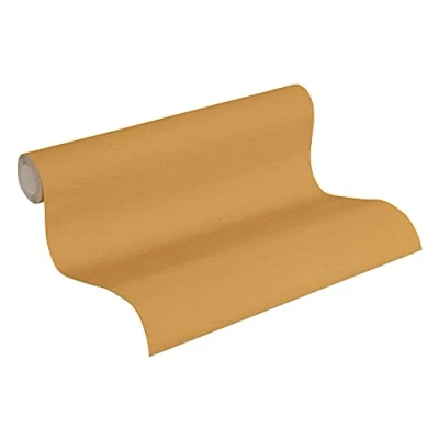 Image de A.S. Création Papier Peints Uni Cuba intissé 10,05m x 0,53m Jaune Fabriqué en Allemagne 371784 37178 4