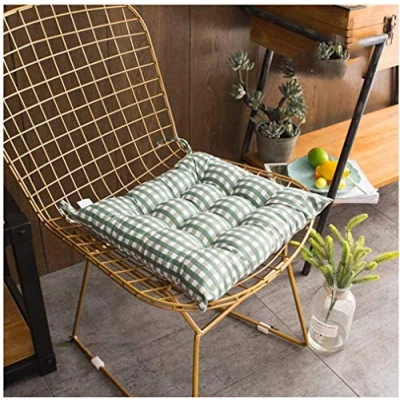 Image de Uministyle Lot de 2 coussins rembourrés pour chaise salle à manger, jardin, cuisine, bureau, 40 x cm avec attaches (Vert)