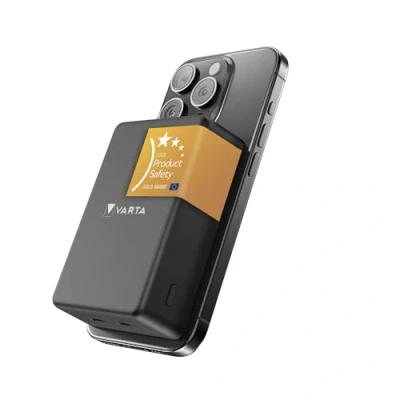 Image de VARTA Batterie Externe sans Fil Magnétique 10.000mAh, Mag Pro Power Bank Charge Rapide, on Demand, 10 W, USB C, Compatible avec MagSafe et Qi Standard (iPhones Android), Gris