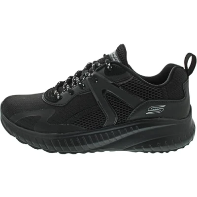 Image de Skechers Homme Bobs Squad Chaos dérive élevée Baskets, Maille synthétique Noire, 45 EU