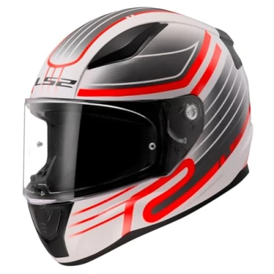 Image de LS2, Casque Moto Intégral Rapid II Circuit Gloss White Red, L