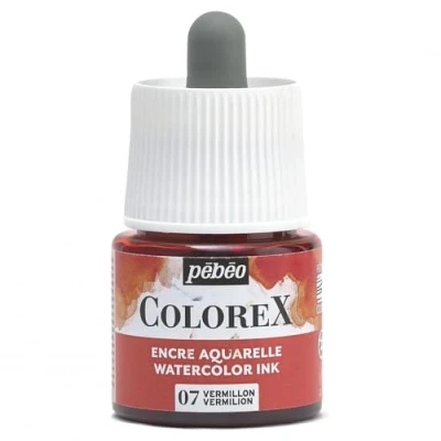 Image de Pébéo Encre Colorex 45 ML vermillon Aquarelle Rendu Velouté Dessin Multi outil Tous Supports Vermillon, (Watercolor)