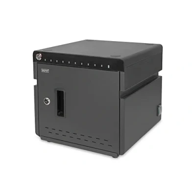 Image de DIGITUS Armoire de Charge Bureau 10 emplacements Jusqu&#039;à 14 Pouces Lampe UV C Stockage et Smartphones, Ordinateurs Portables tablettes Porte avec Verrouillage