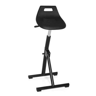 Image de hjh OFFICE 665150 Tabouret Technique, appuie Fesses Top Work 31 Noir, siège en polyuréthane à Usage Universel, réglable Hauteur, piètement Robuste Facile d&#039;entretien