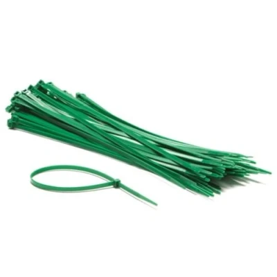 Image de Perel Ensemble d&#039;attaches câbles en nylon 4,8x300mm Vert, résistant aux UV, 100 pièces