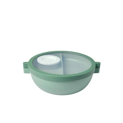 Image de Mepal Boîte à Bento Vita repas avec compartiments plateau supplémentaire couvercle, vinaigrette et lunch box salade Nordic sage