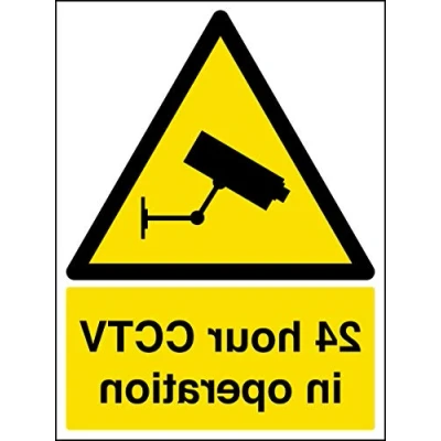 Image de vsafety 6e050an w &quot;Surveillance 24 heures en Fonctionnement Panneau d&#039;avertissement de sécurité, fenêtre Sticker, Portrait, 150 mm x 200 mm, noir/jaune
