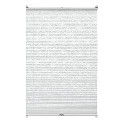 Image de GARDINIA Store Plissé à Clipser, Opaque, Kit de Montage Inclus, 2 Rails EASYFIX, Motif Fleuri, Blanc, 100 x 130 cm (LxH)