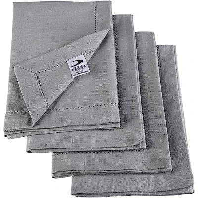 Image de Penguin Home 100% Aspect Lin Serviette de Table en Coton 6 Pièce Set, Solide Gris