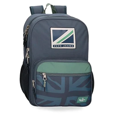 Image de Pepe Jeans Tom Sac à Dos Scolaire Double Compartiment Adaptable sur Trolley Bleu 30x40x13 cms Polyester 15.6L