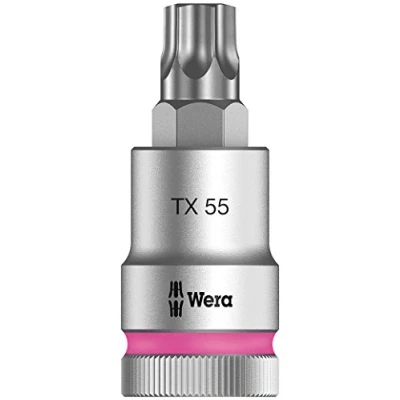 Image de Wera 05003837001 8767 C HF TORX Embouts à douille Zyklop emmanchement 1/2&quot; avec fonction de retenue, TX 55 x 60 mm, Rose