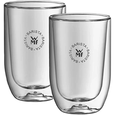 Image de WMF Barista Latte Macchiato 0951722040 Service à café 2 verres en verre résistant la chaleur double paroi Design élégant sans condensation Passe au lave vaisselle