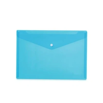 Image de HERMA 20076 Porte documents A4 transparent bleu clair Petites pochettes transparentes avec bouton pression Enveloppe en plastique pour l&#039;école, l&#039;université, le bureau, les voyages