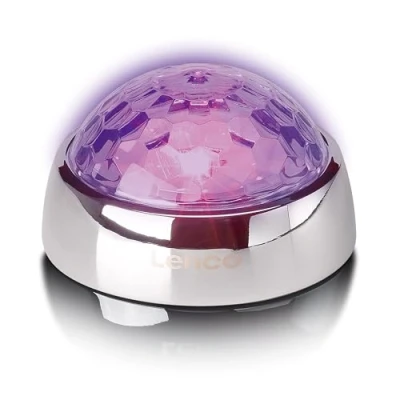 Image de Lenco TTA 080SI Poids pour Disque d&#039;appui Stabilisateur Tourne avec Effets Lumineux RVB 250g Effet Boule à facettes argenté