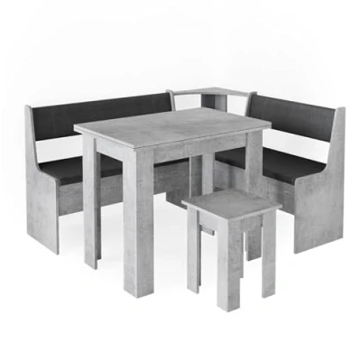Image de Vicco Groupe de banquettes d&#039;angle Roman, Béton/Anthracite, 150 x 120 cm avec Table