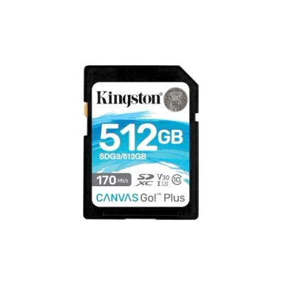 Image de Kingston Canvas Go! Plus Carte SD 512GB SDXC 170R C10 UHS I U3 V30