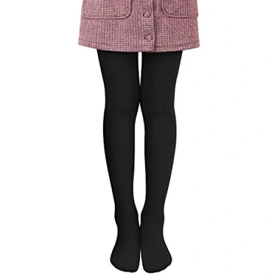 Image de L&amp;K II collants enfants de ballet filles danse avec pied 80 DEN opaque microfibre coloré 27251 noir 122/128