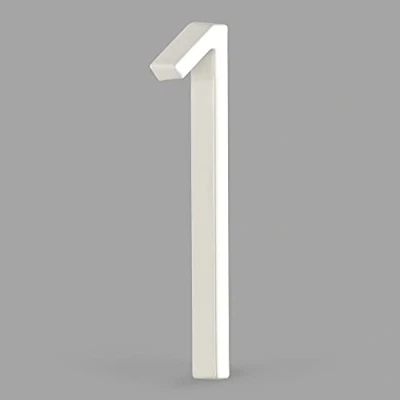Image de HASWARE Panneau De NuméRo Maison Flottant: 5 Pouce (12cm) Signalisation Porte Moderne Frappant Pour Les Chiffres D&#039;Adresse Rue (1, Blanc)