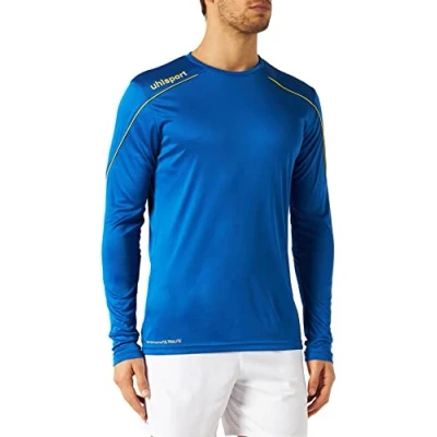 Image de uhlsport Stream 22 Langarm Maillot Homme, Bleu Azur/Jaune, S
