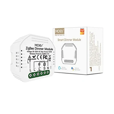 Image de MOES Mini DIY Tuya ZigBee Module de commutateur d&#039;éclairage intelligent, Compatible avec l&#039;application Smart Life/Tuya, Télécommande, Alexa et Google Home, 1 Gang【Tuya Hub requis】
