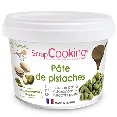 Image de ScrapCooking Pâte de praliné Pistaches 200g Ingrédient pour Pâtisseries, Desserts, Macarons, Entremets, Cakes, Glaces, Smoothies, Gâteaux Cake Design 4508