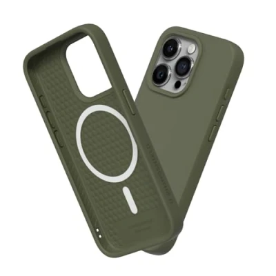 Image de RhinoShield Coque Compatible avec [iPhone 15 Pro] SolidSuit Magsafe Fine Technologie d&#039;absorption des Chocs et Finition Premium Mate Vert algue