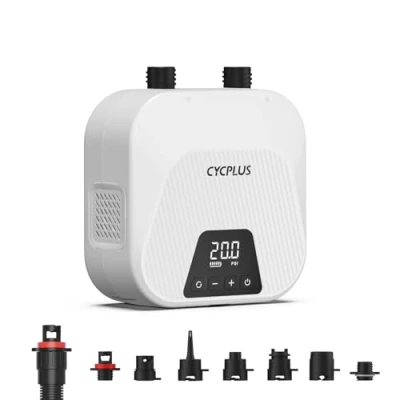Image de CYCPLUS Pompe à air Intelligente Haute Pression 20PSI, gonflage et dégonflage intelligents Deux étapes, pour Planches de Paddle, Kitesurf, Tente, Matelas.