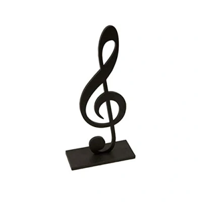 Image de Tendances Fêtes DÉCO TABLE NOTE DE MUSIQUE BOIS 9X18X4CM NOIR