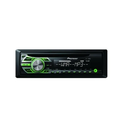 Image de Pioneer DEH 150MPG Tuner CD RDS avec Lecture WMA/MP3 et entrée auxiliaire Lumineuse à l&#039;avant (Vert)