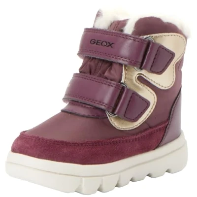 Image de Geox B Willaboom A Chaussures premiers pas pour enfants, Taille: 26, Prune platinum Tissu / matière synthétique