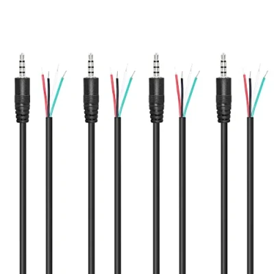 Image de RIIEYOCA câble audio stéréo TRRS 4 pôles de rechange 3,5 mm mâle vers fil nu à extrémité ouverte pour équipement installé ou réparation microphone d&#039;écouteurs 1 m