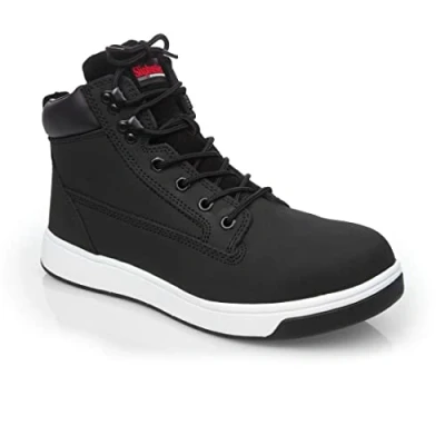 Image de Slipbuster Chaussures de sécurité antidérapantes avec embout en acier, Noir, Taille : UK 10/EU 44, Classement S1 SRC, Cuir Nubuck, cuisine, sécurité, BB422 44
