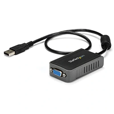 Image de StarTech.com Adaptateur USB 2.0 vers VGA, Convertisseur 1440x900 (Pas de Support pour macOS/ChromeOS/Linux)