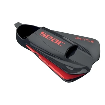 Image de Seac Mixte Shuttle&#039; Palmes de natation courtes 100 silicone pour entra nement cardio et musculation, Noir/Bleu Clair, 34/35 EU