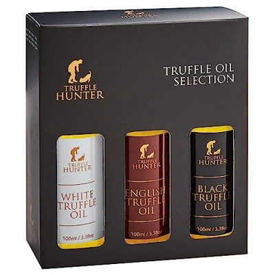 Image de TruffleHunter Ensemble d&#039;Huiles de Truffe Anglaise, Noire et Blanche Huile d&#039;Olive Extra Vierge &amp; Colza Pressée à Froid 100ml x 3