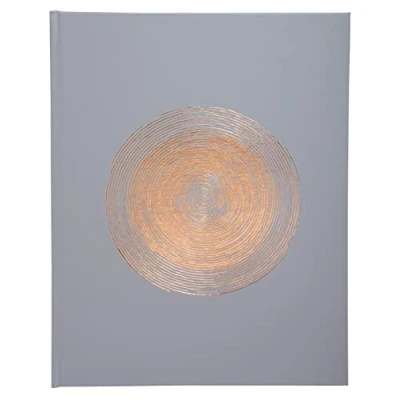 Image de Exacompta Réf. 47984E 1 Livre d&#039;or classique Ellipse Format vertical 27x22 cm En papier simili cuir avec marquage or rosé Tranche 100 pages blanches unies Coloris : gris