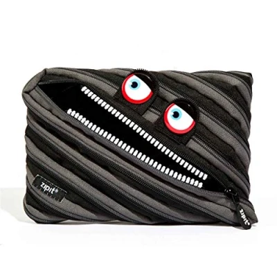Image de ZIPIT Grillz Trousse à crayons pour enfants, peut contenir jusqu&#039;à 30 stylos, lavable en machine, fabriquée avec une longue fermeture éclair (pêche)