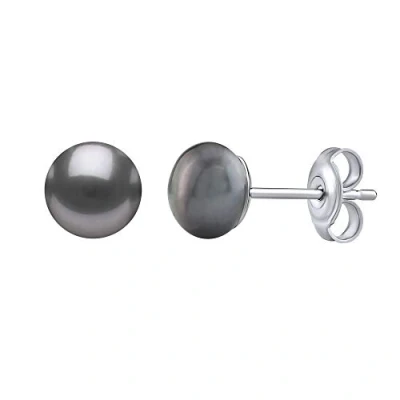 Image de SILVEGO Boucles d&#039;oreilles pour femme en argent sterling 925 avec perle noire d&#039;eau douce clous sans nickel hypoallergéniques
